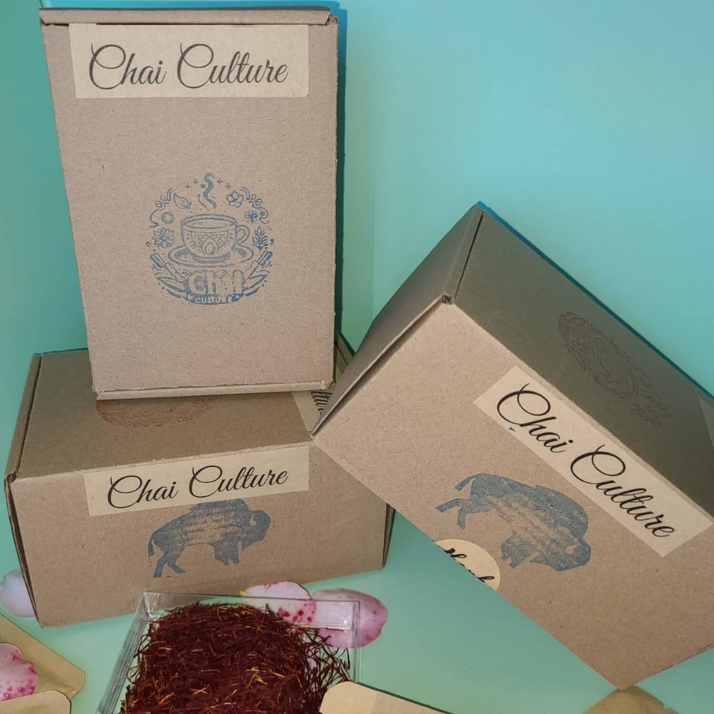 Chai Culture packaging on a teal background